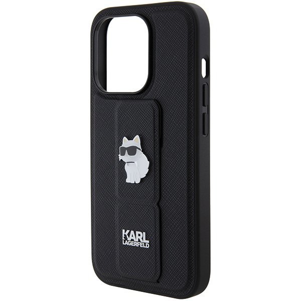 Karl Lagerfeld KLHCP14XGSACHPK iPhone 14 Pro Max 6.7&quot; czarny/black hardcase Gripstand Saffiano Choupette Pins