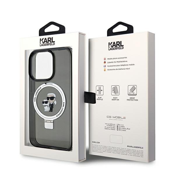 Karl Lagerfeld KLHMP14LHMRSKCK iPhone 14Pro 6.1&quot; czarny/black hardcase Ring Stand Karl&Choupettte MagSafe