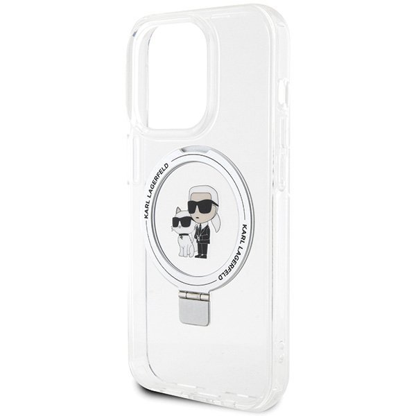 Karl Lagerfeld KLHMP13LHMRSKCH iPhone 13 Pro / 13 6.1&quot; biały/white hardcase Ring Stand Karl&Choupettte MagSafe