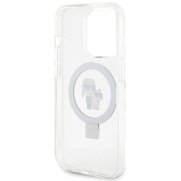 Karl Lagerfeld KLHMP13LHMRSKCH iPhone 13 Pro / 13 6.1&quot; biały/white hardcase Ring Stand Karl&Choupettte MagSafe