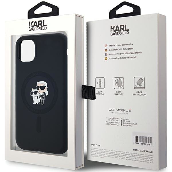 Karl Lagerfeld KLHMN61SCMKCRHK iPhone 11 / Xr 6.1&quot; czarny/black hardcase Silicone Karl & Choupette MagSafe