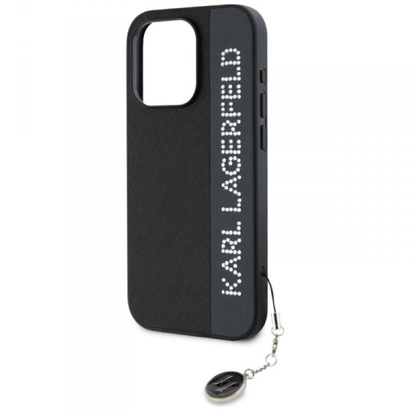 Karl Lagerfeld KLHCP15XPSAKDGCK iPhone 15 Pro Max 6.7&quot; czarny/black hardcase Saffiano Rhinestones & Charm