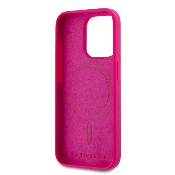 Karl Lagerfeld KLHMP15XSCHPPLF iPhone 15 Pro Max 6.7&quot; różowy/fuschia hardcase Silicone Choupette Head MagSafe