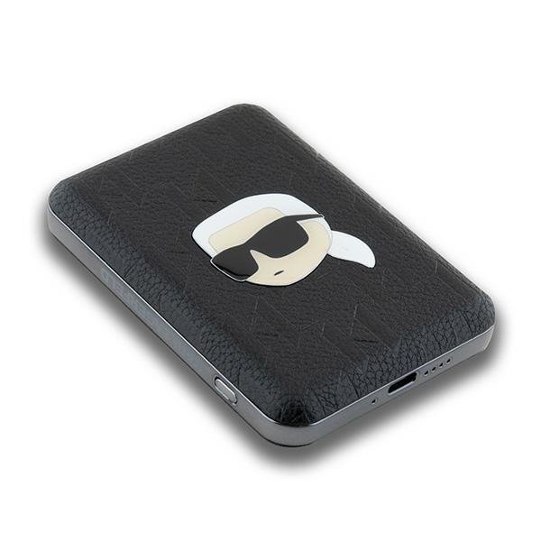 Karl Lagerfeld Powerbank indukcyjnyKLPB5FPGKSKIHK 15W 5000mAh czarny/black Karl Head Pin MagSafe
