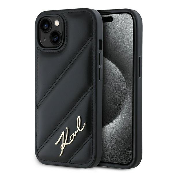 Karl Lagerfeld KLHCP15MPQDSMGK iPhone 15 Plus / 14 Plus 6.7&quot; czarny/black hardcase Diagonal Quilted Script