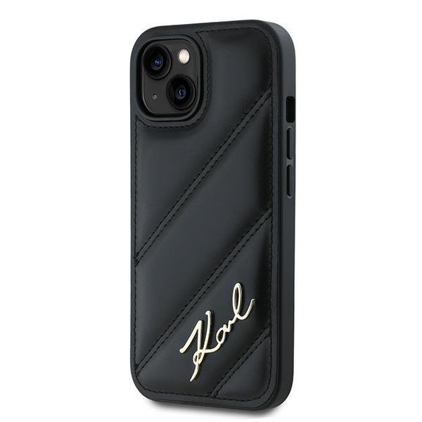 Karl Lagerfeld KLHCP15MPQDSMGK iPhone 15 Plus / 14 Plus 6.7&quot; czarny/black hardcase Diagonal Quilted Script
