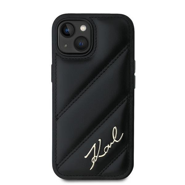 Karl Lagerfeld KLHCP15MPQDSMGK iPhone 15 Plus / 14 Plus 6.7&quot; czarny/black hardcase Diagonal Quilted Script