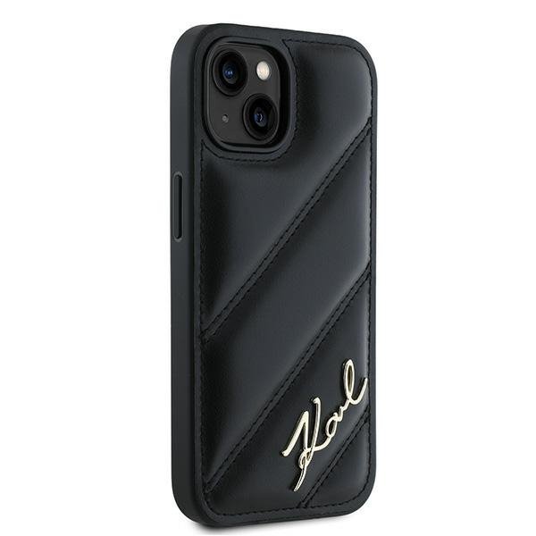 Karl Lagerfeld KLHCP15MPQDSMGK iPhone 15 Plus / 14 Plus 6.7&quot; czarny/black hardcase Diagonal Quilted Script