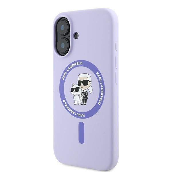 Karl Lagerfeld KLHMP16MSCMKCRHU iPhone 16 Plus 6.7&quot; fioletowy/purple hardcase Silicone Karl&Choupette Ring MagSafe