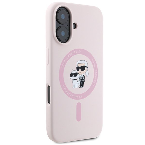 Karl Lagerfeld KLHMP16MSCMKCRHP iPhone 16 Plus 6.7&quot; różowy/pink hardcase Silicone Karl&Choupette Ring MagSafe