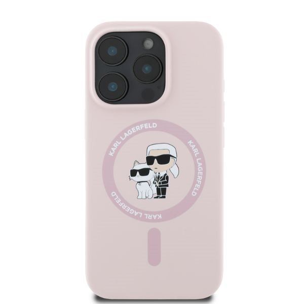 Karl Lagerfeld KLHMP16LSCMKCRHP iPhone 16 Pro 6.3&quot; różowy/pink hardcase Silicone Karl&Choupette Ring MagSafe