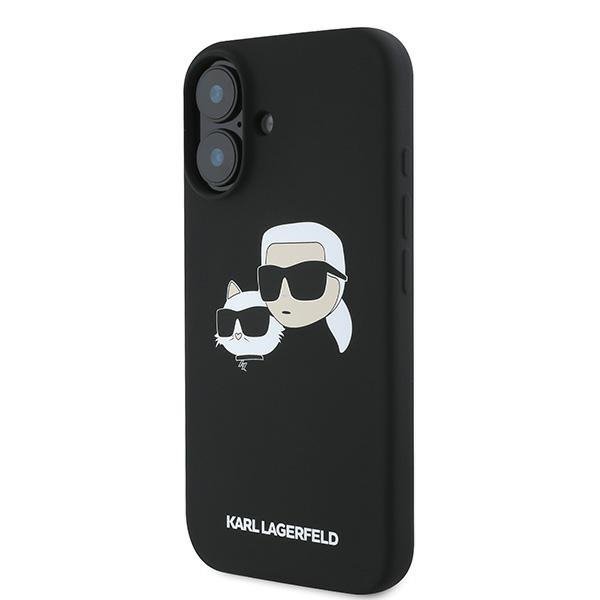 Karl Lagerfeld KLHMP16MSKCHPPLK iPhone16 Plus 6.7&quot; czarny/black hardcase Silicone Double Heads Print MagSafe