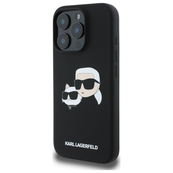 Karl Lagerfeld KLHMP16LSKCHPPLK iPhone16 Pro 6.3&quot; czarny/black hardcase Silicone Double Heads Print MagSafe