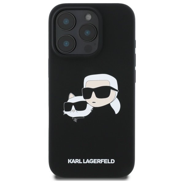 Karl Lagerfeld KLHMP16XSKCHPPLK iPhone 16 Pro Max 6.9&quot; czarny/black hardcase Silicone Double Heads Print MagSafe