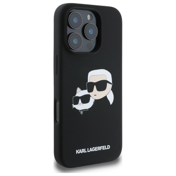 Karl Lagerfeld KLHMP16XSKCHPPLK iPhone 16 Pro Max 6.9&quot; czarny/black hardcase Silicone Double Heads Print MagSafe
