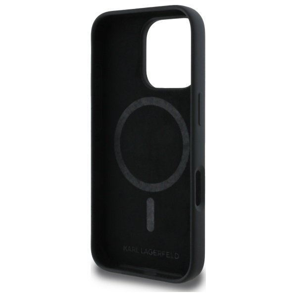 Karl Lagerfeld KLHMP16XSKCHPPLK iPhone 16 Pro Max 6.9&quot; czarny/black hardcase Silicone Double Heads Print MagSafe