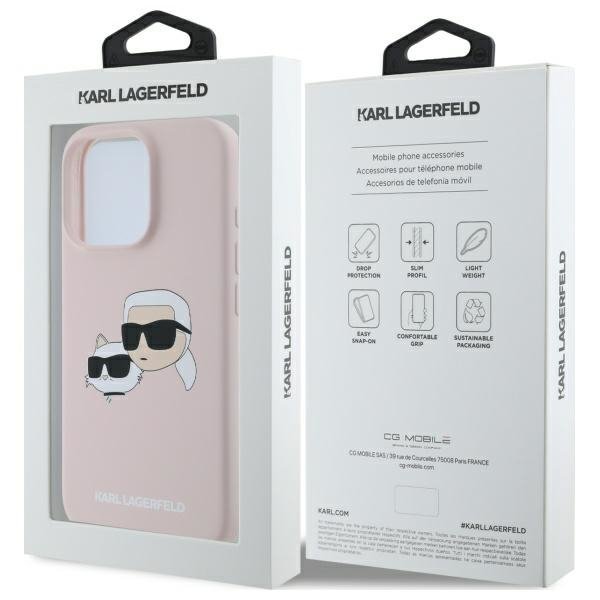 Karl Lagerfeld KLHMP16LSKCHPPLP iPhone16 Pro 6.3&quot; różowy/pink hardcase Silicone Double Heads Print MagSafe