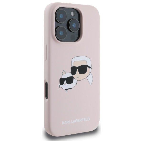 Karl Lagerfeld KLHMP16XSKCHPPLP iPhone16 Pro Max 6.9&quot; różowy/pink hardcase Silicone Double Heads Print MagSafe