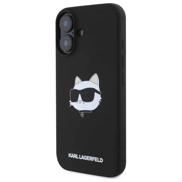 Karl Lagerfeld KLHMP16SSCHPPLK iPhone16 6.1&quot; czarny/black hardcase Silicone Choupette Head Print MagSafe