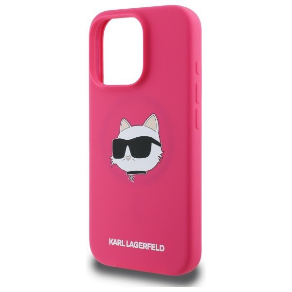 Karl Lagerfeld KLHMP16LSCHPPLF iPhone 16 Pro 6.3&quot; fuksja/fuschia hardcase Silicone Choupette Head Print MagSafe