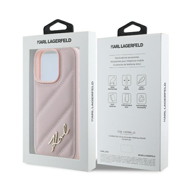 Karl Lagerfeld KLHCP16LPQDSMGP iPhone 16 Pro 6.3&quot; różowy/pink hardcase Quilted Signature
