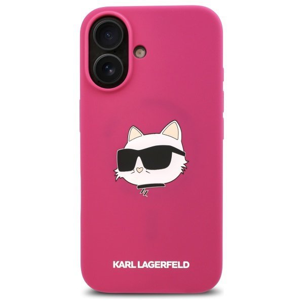 Karl Lagerfeld KLHMP16SSCHPPLF iPhone 16 6.1&quot; fuksja/fuschia hardcase Silicone Choupette Head Print MagSafe