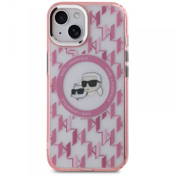 Karl Lagerfeld KLHMP15MHMCKMHP iPhone 15Plus 6.7&quot; różowy/pink IML Monogram Karl&Choupette Head MagSafe