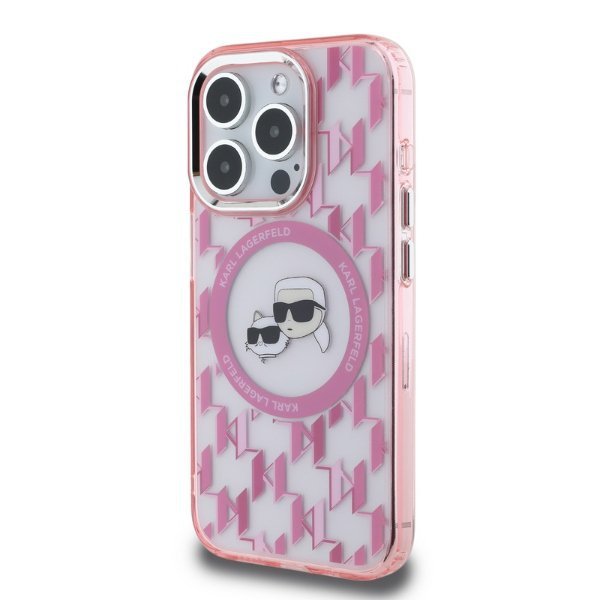 Karl Lagerfeld KLHMP15XHMCKMHP iPhone 15Pro Max 6.7&quot; różowy/pink IML Monogram Karl&Choupette Head MagSafe