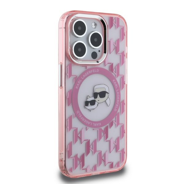 Karl Lagerfeld KLHMP15XHMCKMHP iPhone 15Pro Max 6.7&quot; różowy/pink IML Monogram Karl&Choupette Head MagSafe