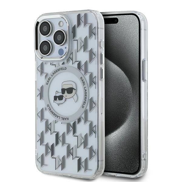 Karl Lagerfeld KLHMP15XHMCKMHT iPhone 15Pro Max 6.7&quot; przezroczysty/transparent IML Monogram Karl&Choupette Head MagSafe