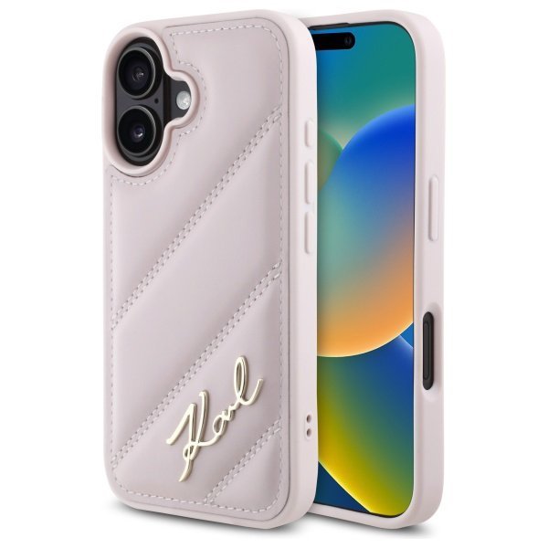 Karl Lagerfeld KLHCP16SPQDSMGP iPhone 16 6.1&quot; różowy/pink hardcase Quilted Signature