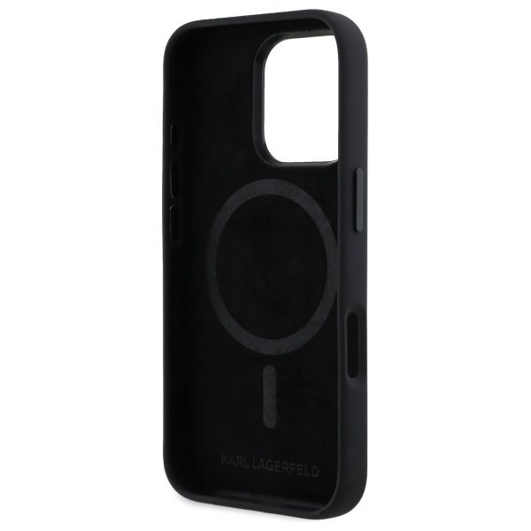 Karl Lagerfeld KLHMP16LSCMKMPCK iPhone 16 Pro 6.3&quot; czarny/black hardcase Silicone Shadow Metal Initial MagSafe