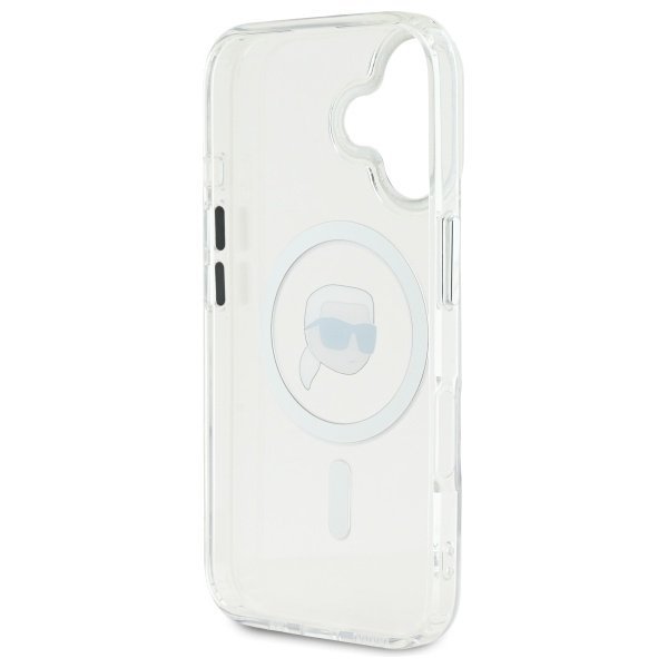 Karl Lagerfeld KLHMP16SHLSKIH iPhone16 6.1&quot; biały/white hardcase IML Metal Karl Head MagSafe