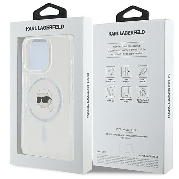 Karl Lagerfeld KLHMP16XHLSKIH iPhone16 Pro Max 6.9&quot; biały/white hardcase IML Metal Karl Head MagSafe