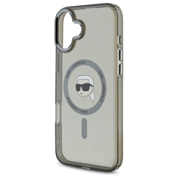 Karl Lagerfeld KLHMP16SHLSKIK iPhone16 6.1&quot; czarny/black hardcase IML Metal Karl Head MagSafe