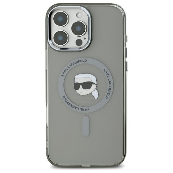 Karl Lagerfeld KLHMP16LHLSKIK iPhone 16 Pro 6.3&quot; czarny/black hardcase IML Metal Karl Head MagSafe