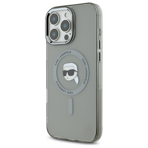 Karl Lagerfeld KLHMP16XHLSKIK iPhone16 Pro Max 6.9&quot; czarny/black hardcase IML Metal Karl Head MagSafe