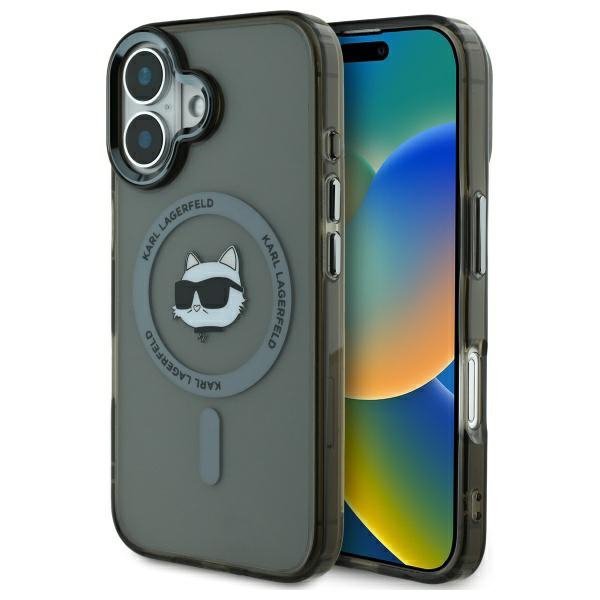 Karl Lagerfeld KLHMP16SHLSCHK iPhone16 6.1&quot; czarny/black hardcase IML Metal Choupette Head MagSafe