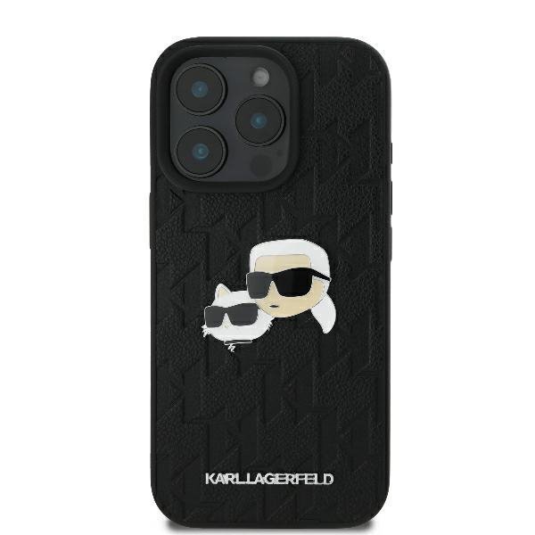 Karl Lagerfeld KLHCP16XPGKLKCPK iPhone16 Pro Max 6.9&quot; czarny/black hardcase Monogram Karl&Chaoupette Head Pin