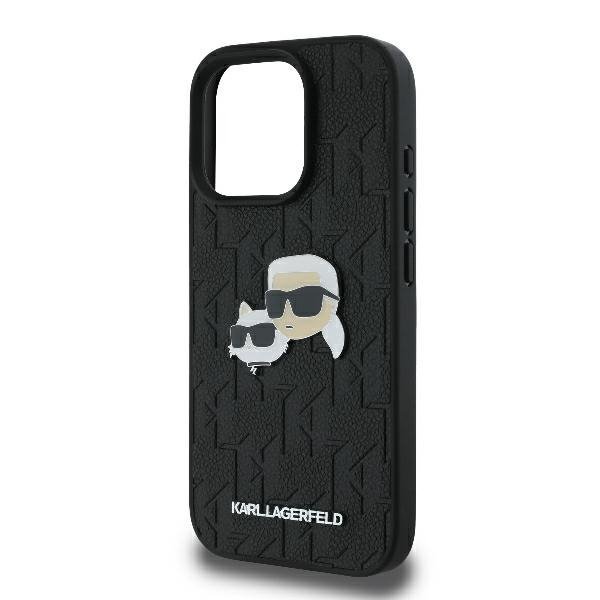 Karl Lagerfeld KLHCP16XPGKLKCPK iPhone16 Pro Max 6.9&quot; czarny/black hardcase Monogram Karl&Chaoupette Head Pin