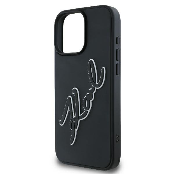 Karl Lagerfeld KLHCP16L3DRKSDLK iPhone16 Pro 6.3&quot; czarny/black hardcase 3D Rubber Bicolor Signature