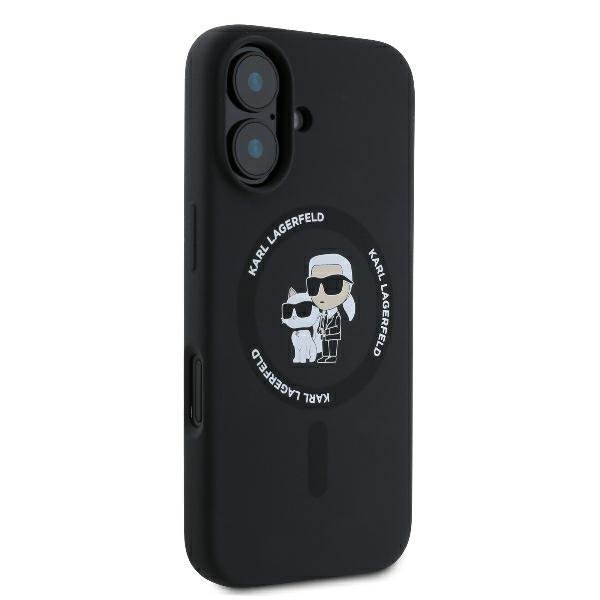 Karl Lagerfeld KLHMP16MSCMKCRHK iPhone16 Plus 6.7&quot; czarny/black hardcase Silicone Karl&Choupette Ring MagSafe