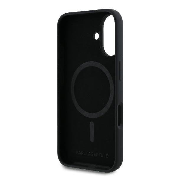 Karl Lagerfeld KLHMP16MSCMKCRHK iPhone16 Plus 6.7&quot; czarny/black hardcase Silicone Karl&Choupette Ring MagSafe