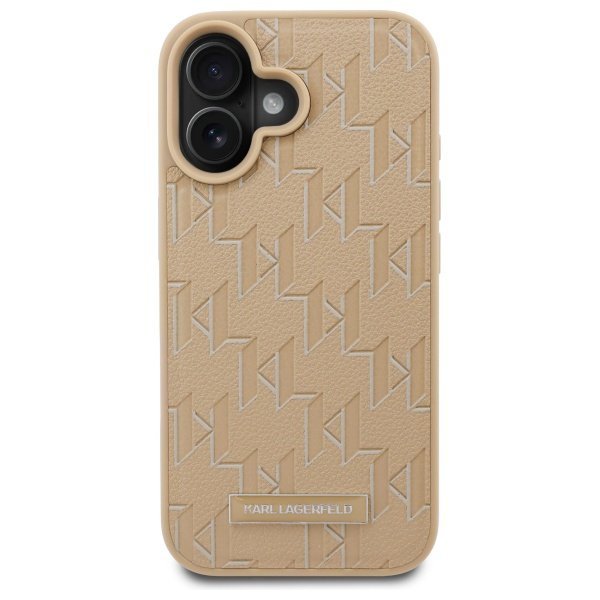 Karl Lagerfeld KLHMP16SPKHPORPE iPhone16 6.1&quot; beżowy/beige hardcase Hot Stamp Magsafe