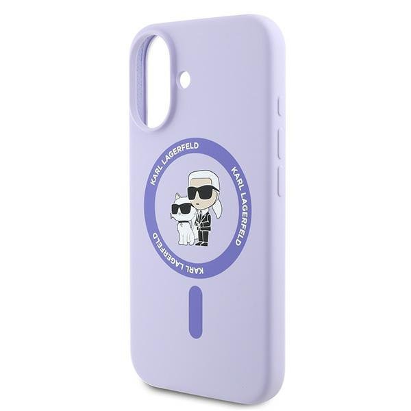 Karl Lagerfeld KLHMP16SSCMKCRHU iPhone16 6.1&quot; fioletowy/purple hardcase Silicone Karl&Choupette Ring MagSafe