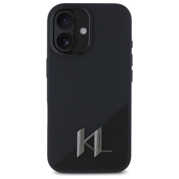 Karl Lagerfeld KLHMP16SSCMKMPCK iPhone   16 6.1&quot; czarny/black hardcase Silicone Shadow Metal Initial MagSafe
