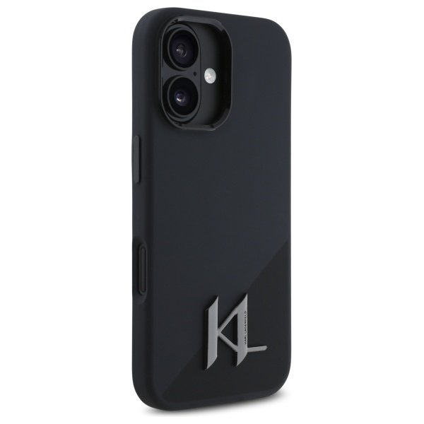 Karl Lagerfeld KLHMP16SSCMKMPCK iPhone   16 6.1&quot; czarny/black hardcase Silicone Shadow Metal Initial MagSafe