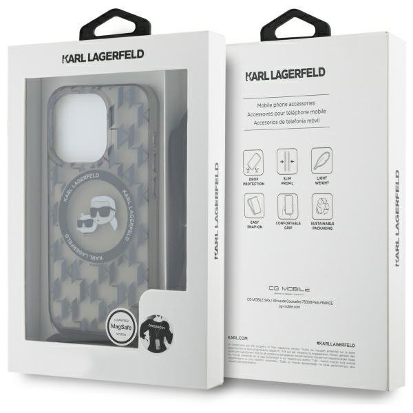 Karl Lagerfeld KLHMP16LHCKCKLCK iPhone 16 Pro 6.3&quot; czarny/black hardcase IML Crossbody Monogram Karl & Choupette Head MagSa