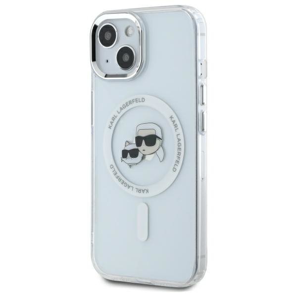 Karl Lagerfeld KLHMP14SHLSKCH iPhone 14  6.1&quot; biały/white hardcase IML Metal Karl&Choupette Head MagSafe
