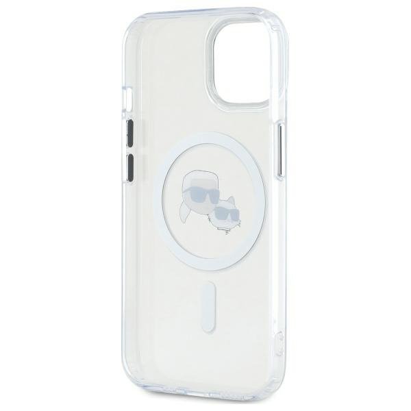 Karl Lagerfeld KLHMP14SHLSKCH iPhone 14  6.1&quot; biały/white hardcase IML Metal Karl&Choupette Head MagSafe